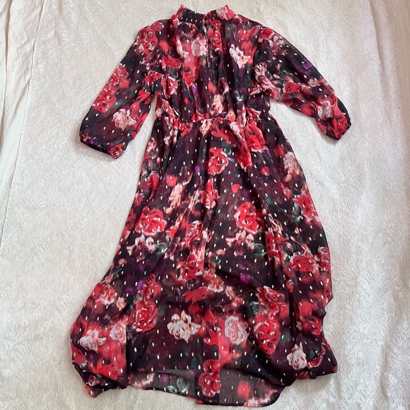 Torrid mock neck chiffon floral midi dress - Picture 10 of 11